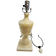 vintage italian hand carved alabaster marble table lamp picture