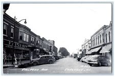 Earlville Illinois Postcard RPPC Photo Railroad Avenue Cars Kaiser's Coca Cola picture