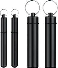 4 Pack Metal Portable Toothpick Holder Waterproof Keychain Toothpick Container picture