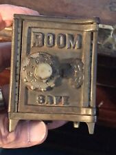 Vntg KENTON “BOOM SAFE” Cast Iron Combination Coin BANK w/ Working Combination picture