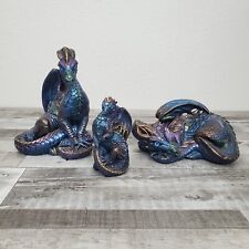 Windstone Editions Peacock Dragon Family Trio Vintage 80s Melody Pena picture