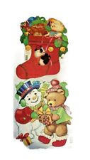 Lot of 2 Die Cut Christmas Decorations Phar Mor The Personality Bears Vintage picture