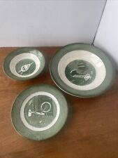 Colonial Homestead by Royal Green Fruit Dessert sauce Bowl Soup Set Of 3 1950s picture
