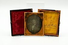 Antique 1/6th Plate Daguerreotype Young Man Anson 589 Broadway Taken March 1860 picture