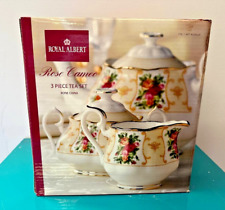 Royal Albert Rose Cameo Peach 3 Pieces Teaset Brand New In Box picture