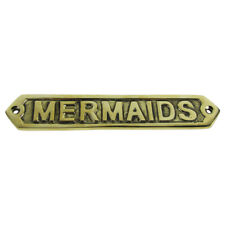 Solid Brass Ship Ship's boat plaque MERMAIDS nautical mermaid decor ships sign picture