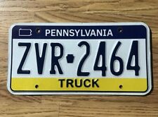 Pennsylvania PA Truck License Plate ZVR 2464 Blue Yellow White 3 Color picture