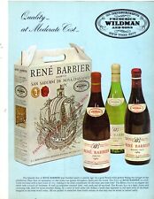 Vintage 1971 Print Ad for Rene Barbier Wines and The Wine Vault picture