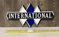 International Metal Diecut Sign Semi Truck Trailer Engine Sales Service Gas Oil picture
