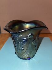 Vintage Carnival Cobalt Blue Glass Vase ￼ picture