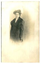 Woman in Big Hat Photo Postcard RPPC c1910 Fair Postal Studio Chicago 3.5x5.5