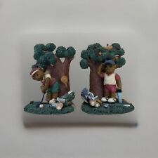 Herco figurines teddy bear golf theme  book ends. Great Gift For Golfing Fans. picture
