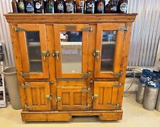 Antique Oak Wood Refrigerator Cabinet  picture