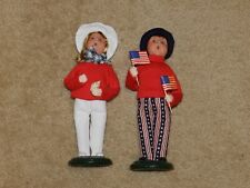 BYERS CHOICE AMERICAN PATRIOTIC BOY & GIRL SIGNED MINT COND. picture