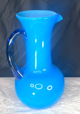 Vintage blue and light blue with white inside pitcher /vase picture