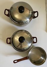 Vintage Domed Lid Stock Pots, Set of 2 & Sauce Pan, Retro, 10X9, Saladmaster ? picture