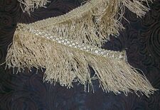 Reclaimed Antique 1920s Ivory Silk Fringe Trim 66 inches picture