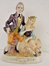 Porcelain Victorian Lovers Couple Made in Italy EUC Unique & Desirable picture