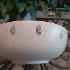 Vintage McCOY Serving Bowl Speckled Green & Brown Spirals THICK POTTERY  picture