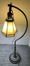 Vintage Tall hanging table lamp stained deco lead glass Excellent picture