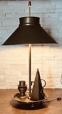 RARE—Italian metal brass Lamp With Tole Shade Italy picture