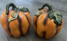 PUMPKIN Salt & Pepper Shakers Never Used Thanksgiving Fall Home Farmhouse Decor picture