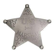 Badges Of The Old West MI3016 Silver Plated U.S. Marshal Star Badge picture