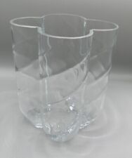 Signed Kosta Boda Aqua Optic Lobed Art Glass Vase Anna Ehrner 5” picture