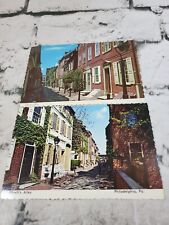 Elfreth’s Alley Philadelphia Pennsylvania Cobblestone Street VTG Postcard Lot 2 picture