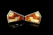 JAY KING CHINESE AMBER MOP 925 STERLING EARRINGS  A37739 picture