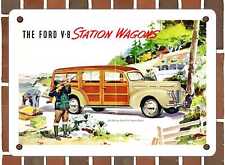 METAL SIGN - 1940 V8 Deluxe Station Wagon - 10x14 Inches picture