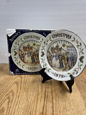 Aynsley Bone China Christmas Day Festive Plates 1979 picture