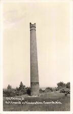 Old Chimney at Port Crescent Pinnebog River Caseville Michigan c1940 RPPC picture