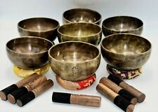 5 inches Set of 7 Authentic Full Moon singing bowls - Handmade singing bowls - picture