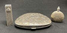 Antique Victorian Sterling Silver Mirrored Compact, Lipstick, Perfume 240 grams picture