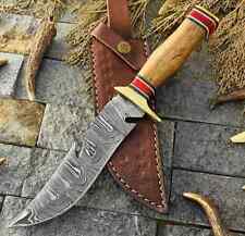 SHARD CUSTOM HAND FORGED Damascus Steel Skinner Bowie Hunting Knife With Sheath picture