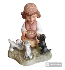 Berta Hummel Goebel 'Bowlful of Love' BH 147 2000 Figurine Girl Puppies  picture