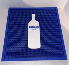 Absolut Vodka Rubber Bar Mat Large 14” Blue & White Square NEW UNUSED picture
