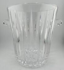 Vintage Teardrop Cut Crystal Luxury Champagne Chiller Ice Bucket Curled Handles picture