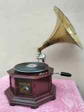 Vintage Charm Embodied: Handmade Embroidered HMV Gramophone Record Player Phone picture