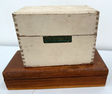 2 VINTAGE WOODEN BOXES Imperial Methods Co Recipe Box picture