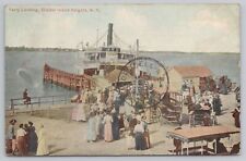 Ferry Landing at Shelter Island Heights, NY, Postcard, People, Carriages 0697 picture
