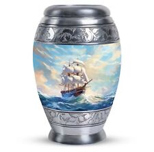 Cremation Urns For Women Sailing Ship Oil Painting (10 Inch) Large Urn picture