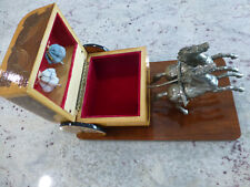 Rare Reuge Dancing ballerina Music Box Italian Sorrento wooden Inlay Jewelry Box picture