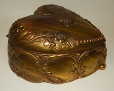 Antique Ornate Heart Shaped Art Nouveau Jewelry Casket picture