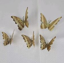 Vintage Metal Wall Decor Butterflies Set Of 5 picture