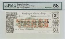 Washington County Script $3 - Obsolete Notes - Paper Money - US - Obsolete picture