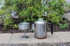 Vtg Revere Ware 1801 Double Ring Copper Bottom 4-6 Cup Stovetop Coffee Pot EUC picture