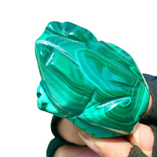 134G Natural Malachite Handcarved Frog Earth Energy Healing picture