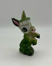 Vintage Anthropomorphic Donkey Green Standing Japan Ceramic Figurine Kitschy 2” picture
